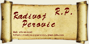 Radivoj Perović vizit kartica